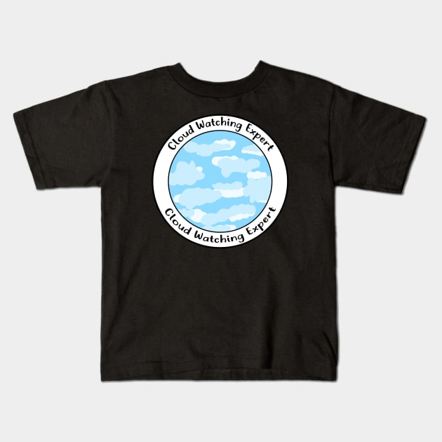 Cloud Watching Expert Kids T-Shirt by Sofia Sava